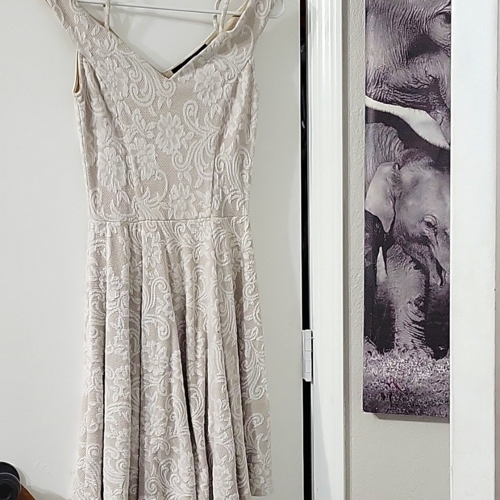 S blue rain cream lace dress